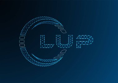 LUP düşük poli harfli logo vektör tasarımı. LUP düşük polyester logo tasarımı. Düşük polyester logo.