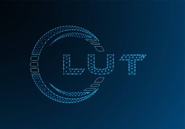 LUT düşük poli harfli logo vektör tasarımı. LUT alt poli logo tasarımı. Düşük polyester logo.