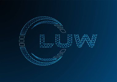 LUW düşük poli harfli logo vektör tasarımı. LUW düşük polyester logo tasarımı. Düşük polyester logo.