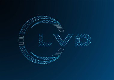 LVD düşük poli harfli logo vektör tasarımı. LVD düşük polyester logo tasarımı. Düşük polyester logo.