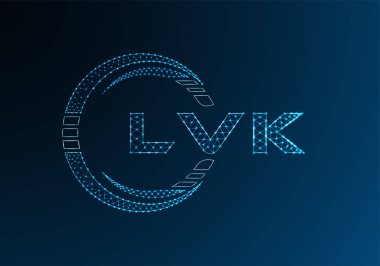 LVK düşük poli harfli logo vektör tasarımı. LVK düşük polyester logo tasarımı. Düşük polyester logo.