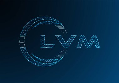 LVM düşük poli harfli logo vektör tasarımı. LVM düşük polyester logo tasarımı. Düşük polyester logo.