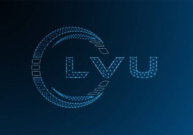 LVU düşük poli harfli logo vektör tasarımı. LVU düşük polyester logo tasarımı. Düşük polyester logo.