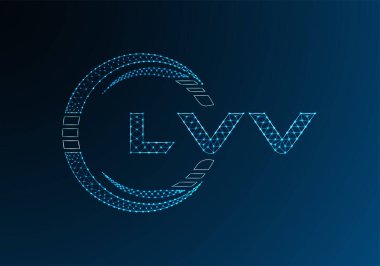 LVV düşük poli harfli logo vektör tasarımı. LVV düşük polyester logo tasarımı. Düşük polyester logo.