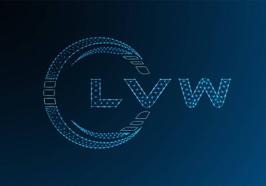 LVW düşük poli harfli logo vektör tasarımı. LVW düşük polyester logo tasarımı. Düşük polyester logo.