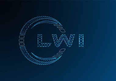 LWI düşük poli harfli logo vektör tasarımı. LWI düşük polyester logo tasarımı. Düşük polyester logo.