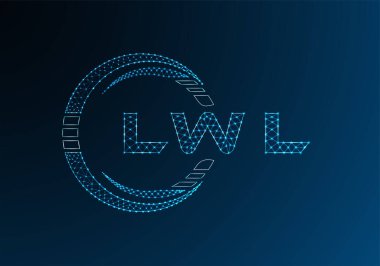 LWL düşük poli harfli logo vektör tasarımı. LWL düşük polyester logo tasarımı. Düşük polyester logo.