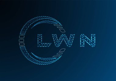 LWN düşük poli harfli logo vektör tasarımı. LWN düşük polyester logo tasarımı. Düşük polyester logo.