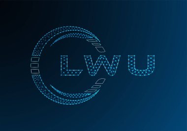 LWU düşük poli harfli logo vektör tasarımı. LWU düşük polyester logo tasarımı. Düşük polyester logo.