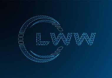 LWW düşük poli harfli logo vektör tasarımı. LWW düşük polyester logo tasarımı. Düşük polyester logo.