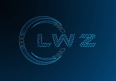 LWZ düşük poli harfli logo vektör tasarımı. LWZ düşük polyester logo tasarımı. Düşük polyester logo.