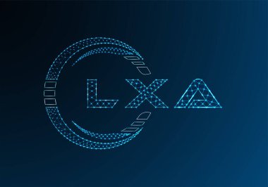 LXA düşük poli harfli logo vektör tasarımı. LXA düşük polyester logo tasarımı. Düşük polyester logo.