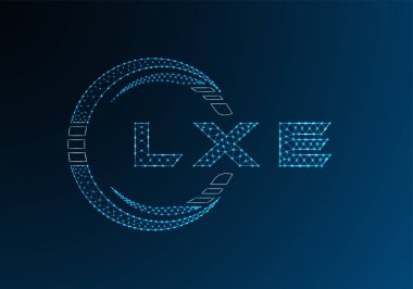 LXE düşük poli harfli logo vektör tasarımı. LXE düşük polyester logo tasarımı. Düşük polyester logo.