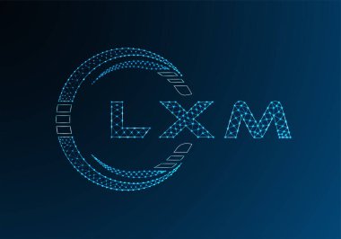 LXM düşük poli harfli logo vektör tasarımı. LXM düşük polyester logo tasarımı. Düşük polyester logo.