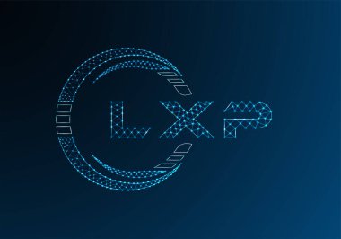LXP düşük poli harfli logo vektör tasarımı. LXP düşük polyester logo tasarımı. Düşük polyester logo.