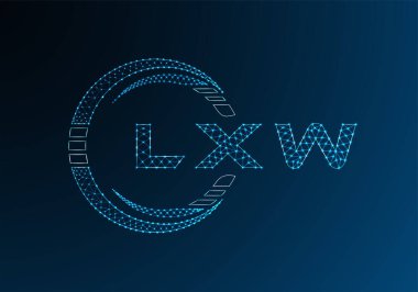 LXW düşük poli harfli logo vektör tasarımı. LXW düşük polyester logo tasarımı. Düşük polyester logo.