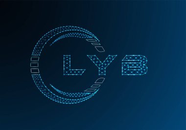 LYB düşük poli harfli logo vektör tasarımı. LYB düşük polyester logo tasarımı. Düşük polyester logo.