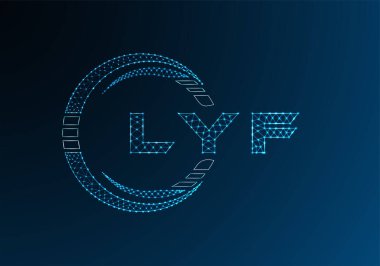 LYF düşük poli harfli logo vektör tasarımı. LYF düşük polyester logo tasarımı. Düşük polyester logo.