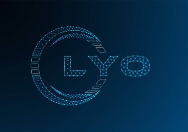 LYO düşük poli harfli logo vektör tasarımı. LYO düşük polyester logo tasarımı. Düşük polyester logo.
