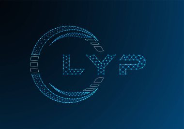 LYP düşük poli harfli logo vektör tasarımı. LYP düşük polyester logo tasarımı. Düşük polyester logo.