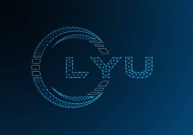 LYU düşük poli harfli logo vektör tasarımı. LYU düşük polyester logo tasarımı. Düşük polyester logo.