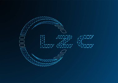 LZC düşük poli harfli logo vektör tasarımı. LZC düşük polyester logo tasarımı. Düşük polyester logo.