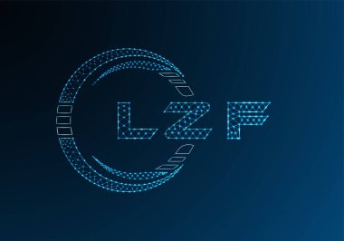 LZF düşük poli harfli logo vektör tasarımı. LZF düşük polyester logo tasarımı. Düşük polyester logo.