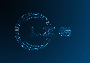 LZG düşük poli harfli logo vektör tasarımı. LZG düşük polyester logo tasarımı. Düşük polyester logo.