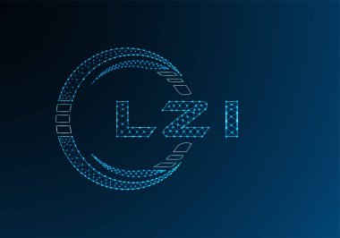 LZI düşük poli harfli logo vektör tasarımı. LZI düşük polyester logo tasarımı. Düşük polyester logo.