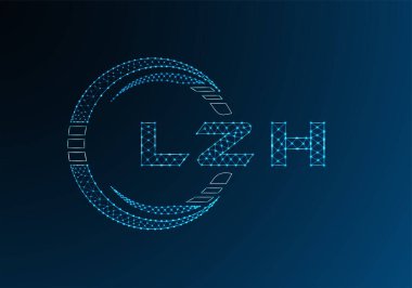 LZH düşük poli harfli logo vektör tasarımı. LZH düşük polyester logo tasarımı. Düşük polyester logo.