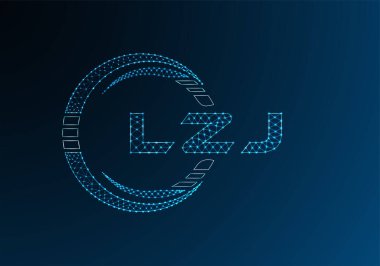 LZJ düşük poli harfli logo vektör tasarımı. LZJ düşük polyester logo tasarımı. Düşük polyester logo.