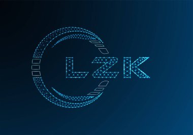 LZK düşük poli harfli logo vektör tasarımı. LZK düşük polyester logo tasarımı. Düşük polyester logo.