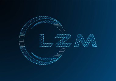 LZM düşük poli harfli logo vektör tasarımı. LZM düşük polyester logo tasarımı. Düşük polyester logo.