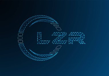 LZR düşük poli harfli logo vektör tasarımı. LZR düşük polyester logo tasarımı. Düşük polyester logo.