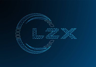 LZX düşük poli harfli logo vektör tasarımı. LZX düşük polyester logo tasarımı. Düşük polyester logo.