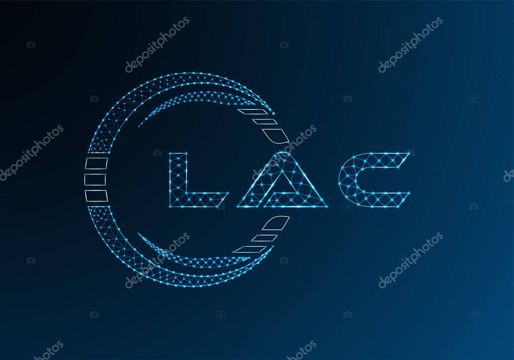 LAC low poly letter logo vector design. LAC lower poly logo design. Low poly logo.