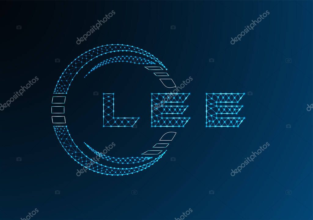 LEE low poly letter logo vector design. LEE lower poly logo design. Low poly logo.