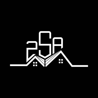 ZSA Emlak Logosu Tasarımı, ZSA Basit ve Modern Logo. ZSA lüks alfabe tasarımı  