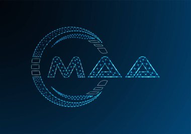 MAA düşük poli harfli logo vektör tasarımı. MAA düşük polyester logo tasarımı. Düşük polyester logo.