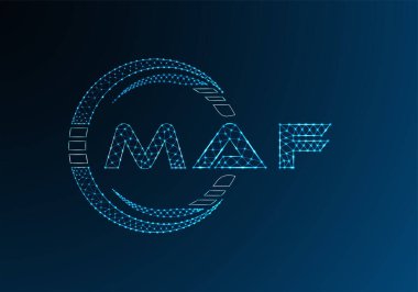 MAF düşük poli harfli logo vektör tasarımı. MAF düşük poli logo tasarımı. Düşük polyester logo.