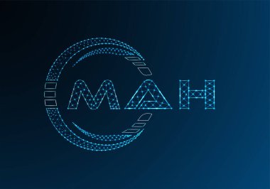 MAH düşük poli harfli logo vektör tasarımı. MAH düşük poli logo tasarımı. Düşük polyester logo.