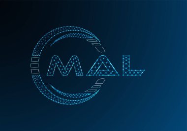 MAL düşük poli harfli logo vektör tasarımı. MAL düşük poli logo tasarımı. Düşük polyester logo.