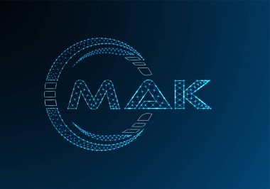 MAK düşük poli harfli logo vektör tasarımı. MAK düşük poli logo tasarımı. Düşük polyester logo.