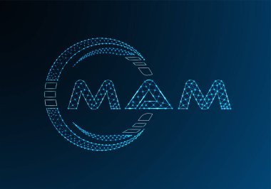 MAM düşük poli harfli logo vektör tasarımı. MAM düşük polyester logo tasarımı. Düşük polyester logo.