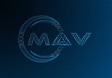 MAV düşük poli harfli logo vektör tasarımı. MAV düşük polyester logo tasarımı. Düşük polyester logo.