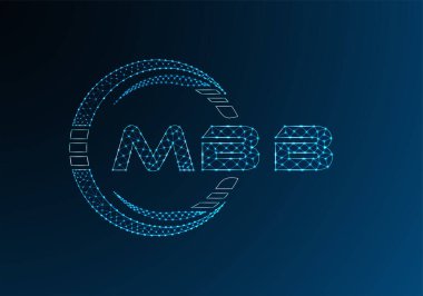 MBB düşük poli harfli logo vektör tasarımı. MBB düşük polyester logo tasarımı. Düşük polyester logo.