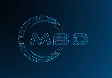 MBD düşük poli harfli logo vektör tasarımı. MBD düşük polyester logo tasarımı. Düşük polyester logo.