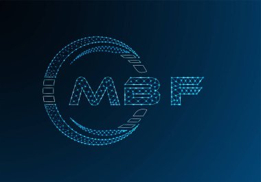 MBF düşük poli harfli logo vektör tasarımı. MBF düşük polyester logo tasarımı. Düşük polyester logo.