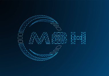MBH düşük poli harfli logo vektör tasarımı. MBH düşük polyester logo tasarımı. Düşük polyester logo.