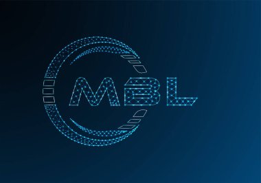 MBL düşük poli harfli logo vektör tasarımı. MBL düşük poli logo tasarımı. Düşük polyester logo.